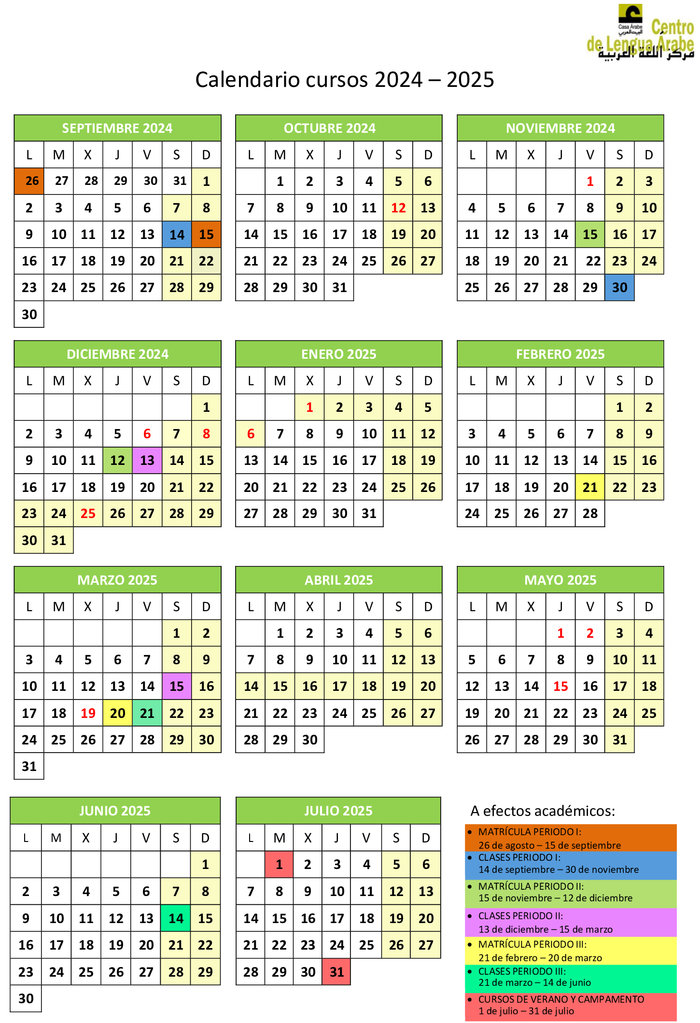 CALENDARIO 2024-25