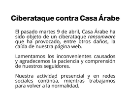 Ciberataque contra Casa Árabe 